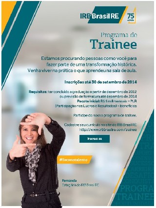 Foto 1 - Programa trainee irb Brasil re 2015